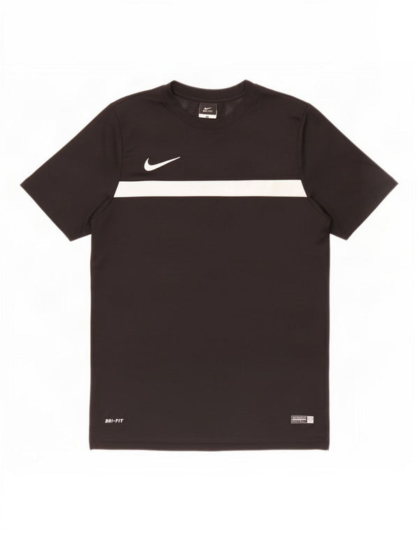 Nike Mens Dri Fit T-Shirt Top Medium Black Colourblock Polyester