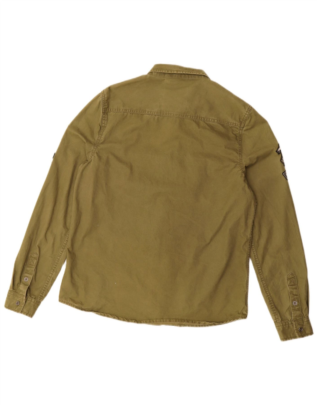 Superdry grafisk skjorte til kvinder UK 14 Medium Khaki Bomuld