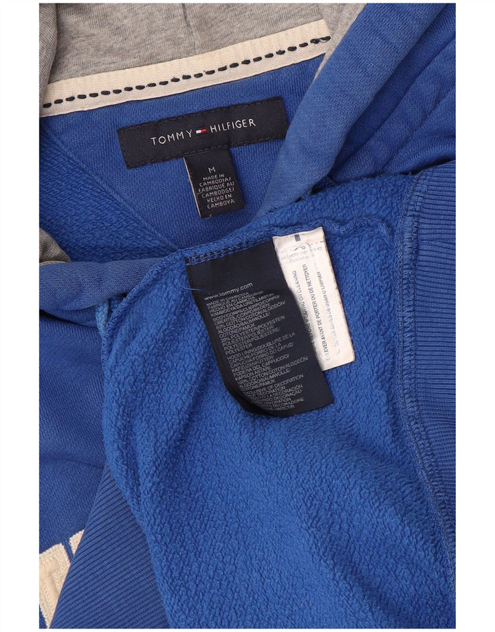 Tommy Hilfiger Herre grafisk hættetrøje med lynlås Medium Blue Colourblock