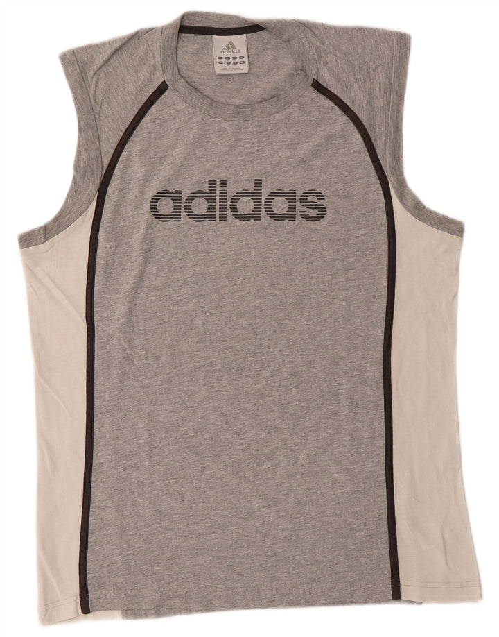 ADIDAS grafisk vest til mænd, top mellemgrå farveblok