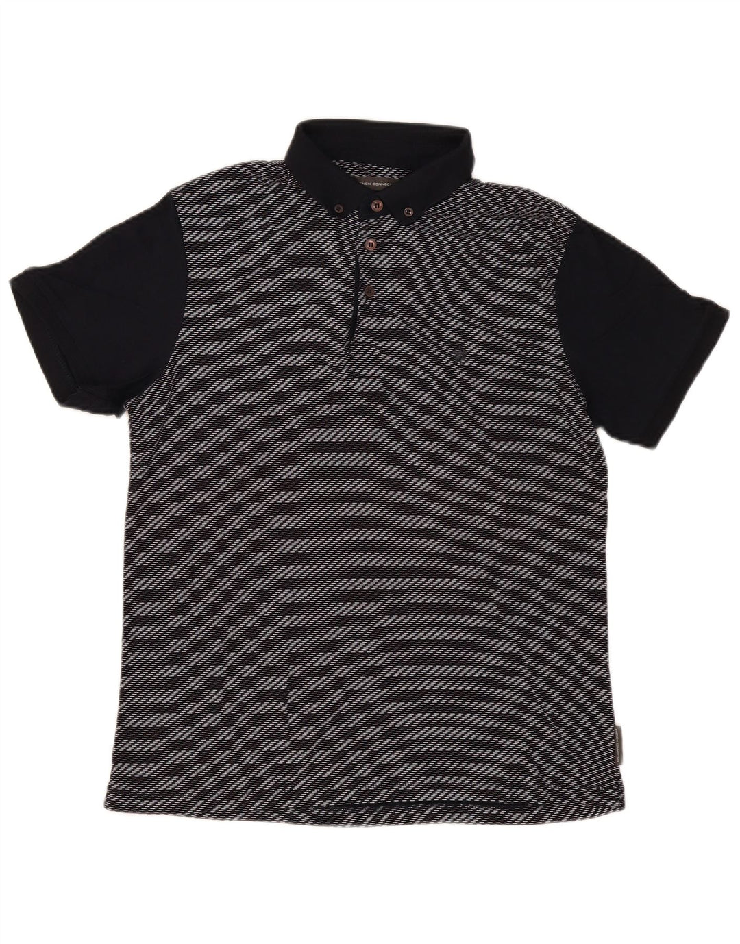 French Connection Herre poloshirt Medium Navyblå stribet bomuld