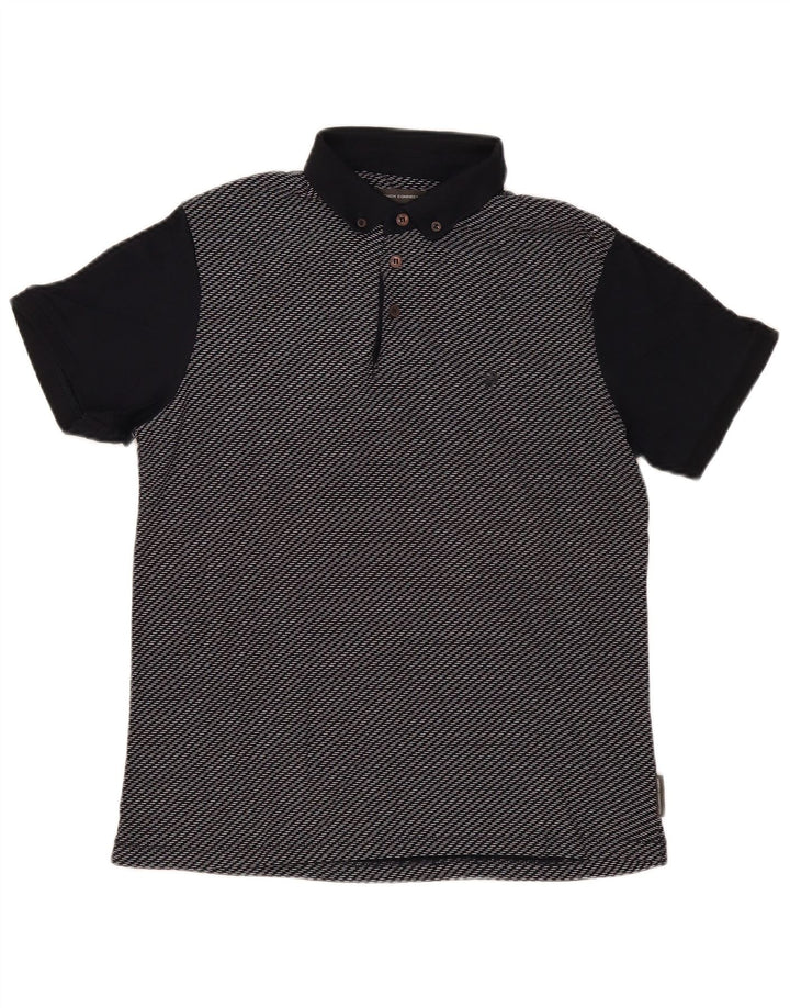 French Connection Herre poloshirt Medium Navyblå stribet bomuld
