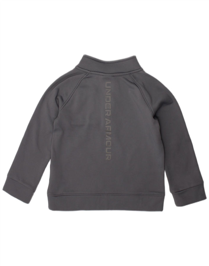 UNDER ARMOUR Boys Graphic Zip Neck Sweatshirt Jumper 3-4 Years Grey