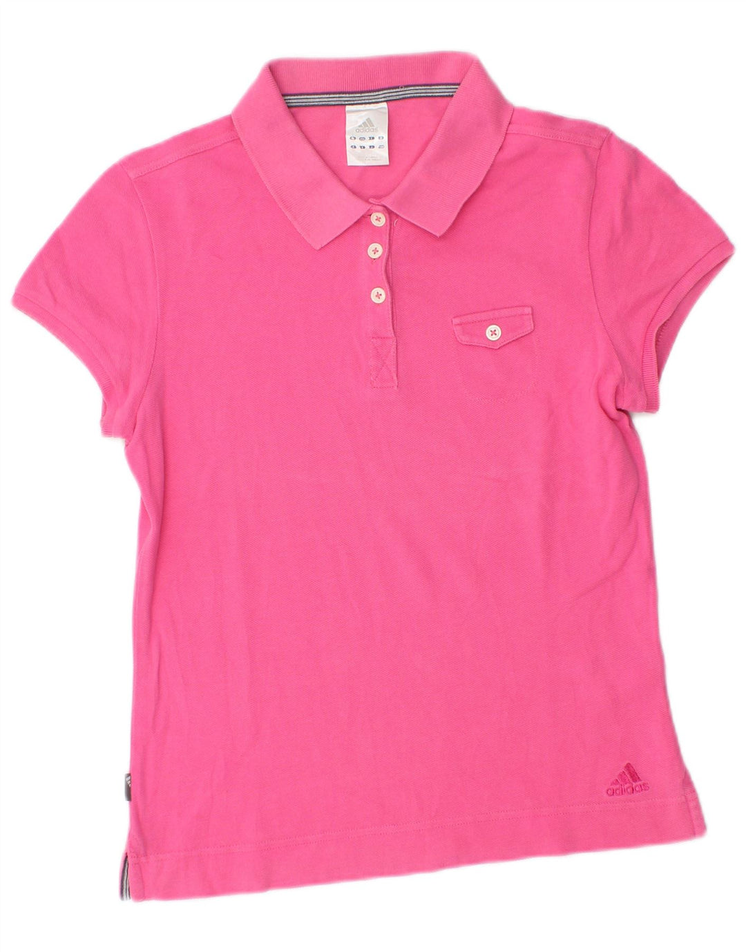 Adidas Dame Polo Shirt UK 12 Medium Pink Bomuld