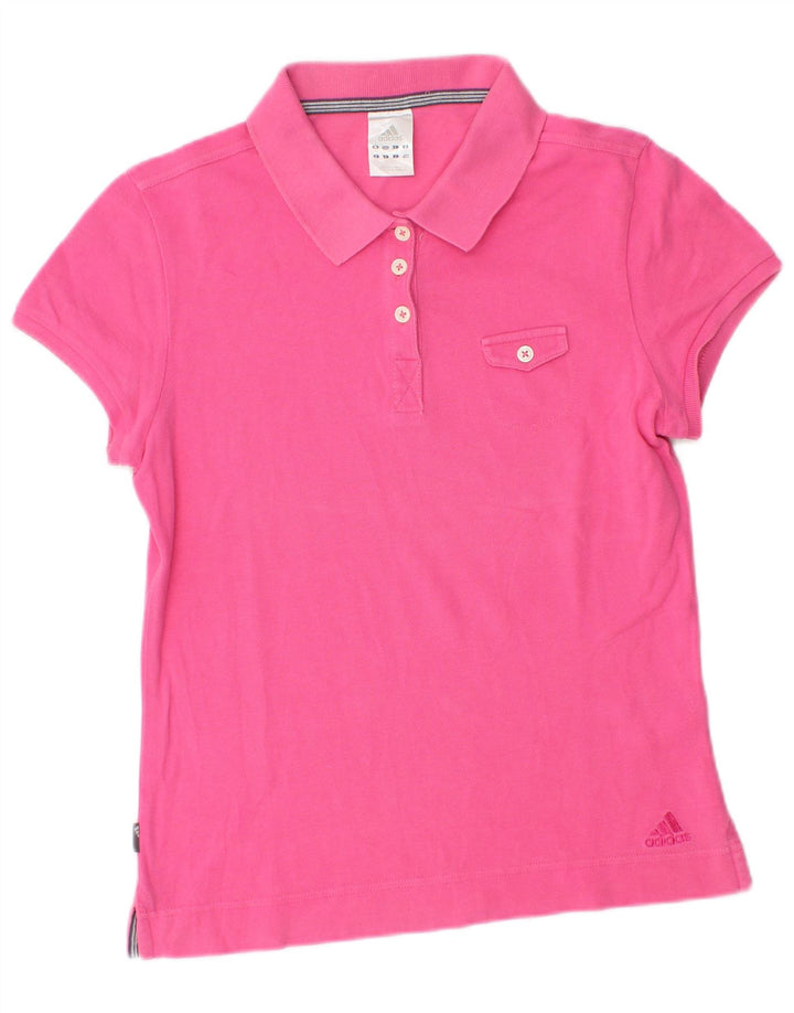 Adidas Dame Polo Shirt UK 12 Medium Pink Bomuld