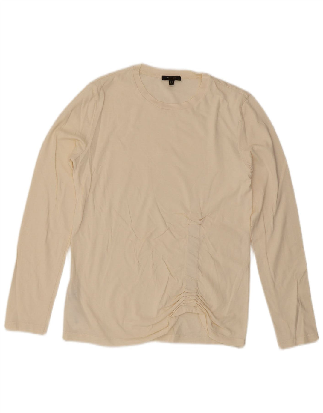 Massimo Dutti Dame Top Langærmet UK 6 XS Hvid Bomuld
