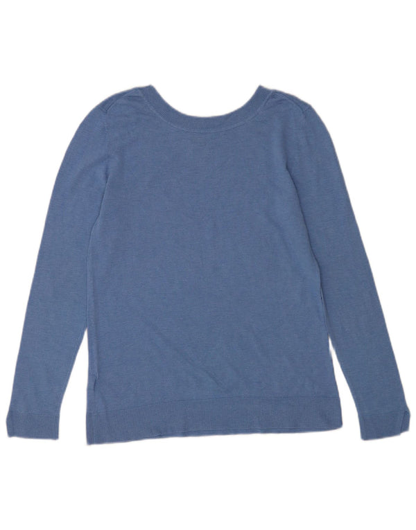 Massimo Dutti Dame Boat Neck Jumper Sweater UK 12 Medium Blue Silke