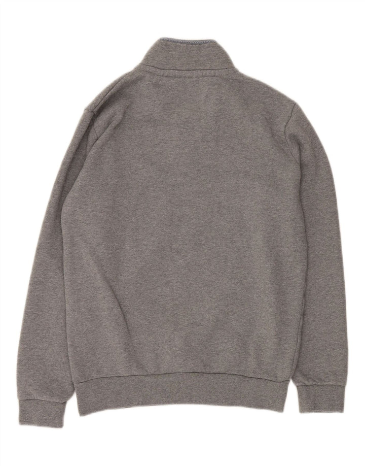 CREW TØJ Herre Zip Neck Sweatshirt Jumper Medium Grå Bomuld