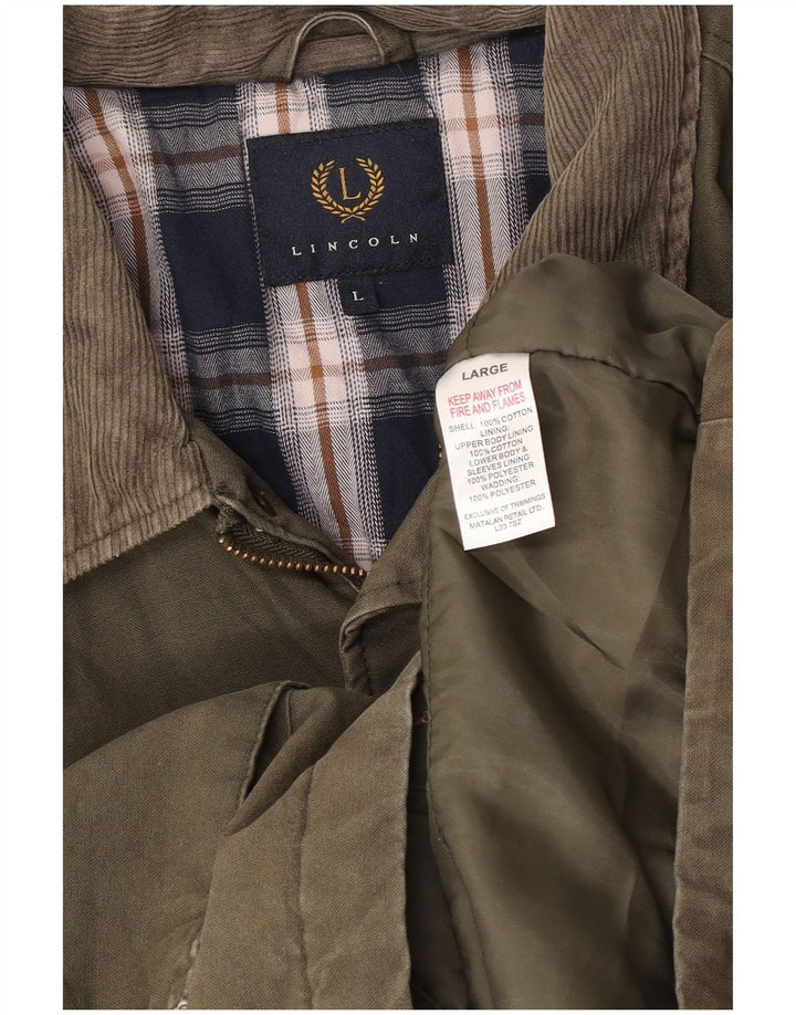 Lincoln Herre Utility Jacket UK 40 Large Khaki Cotton