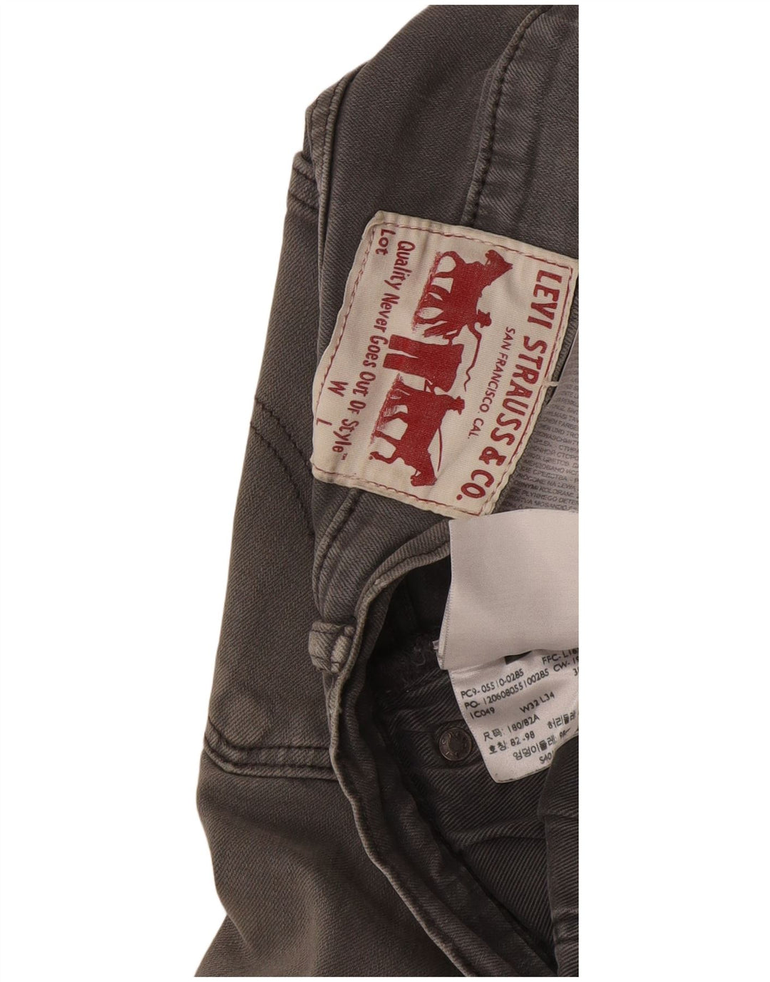 Levi's Skinny Jeans til mænd W32 L34 Grå bomuld