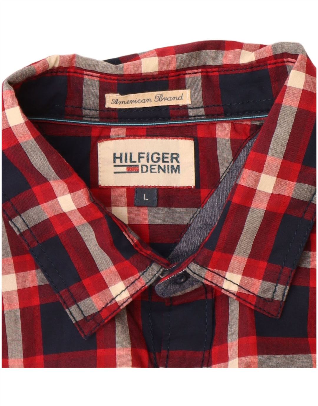 Tommy Hilfiger Herreskjorte Stor marineblå ternet