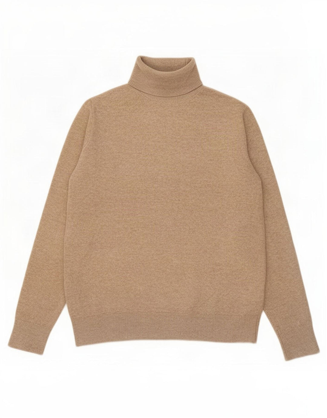 Marks & Spencer Dame Roll Neck Jumper Sweater UK 10 Small Beige Polyester