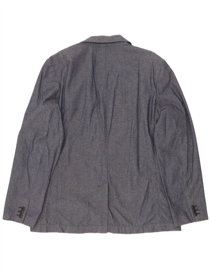 Gap Herre 2 Button Blazer Jacket UK 42 XL Navy Blue Cotton