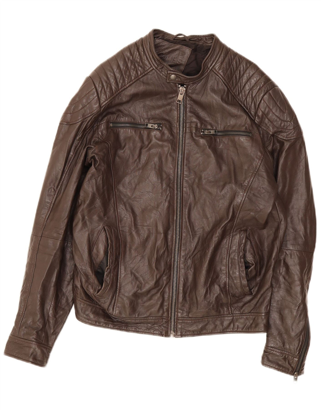 Jack & Jones Herre Læderjakke UK 40 Stor Brun