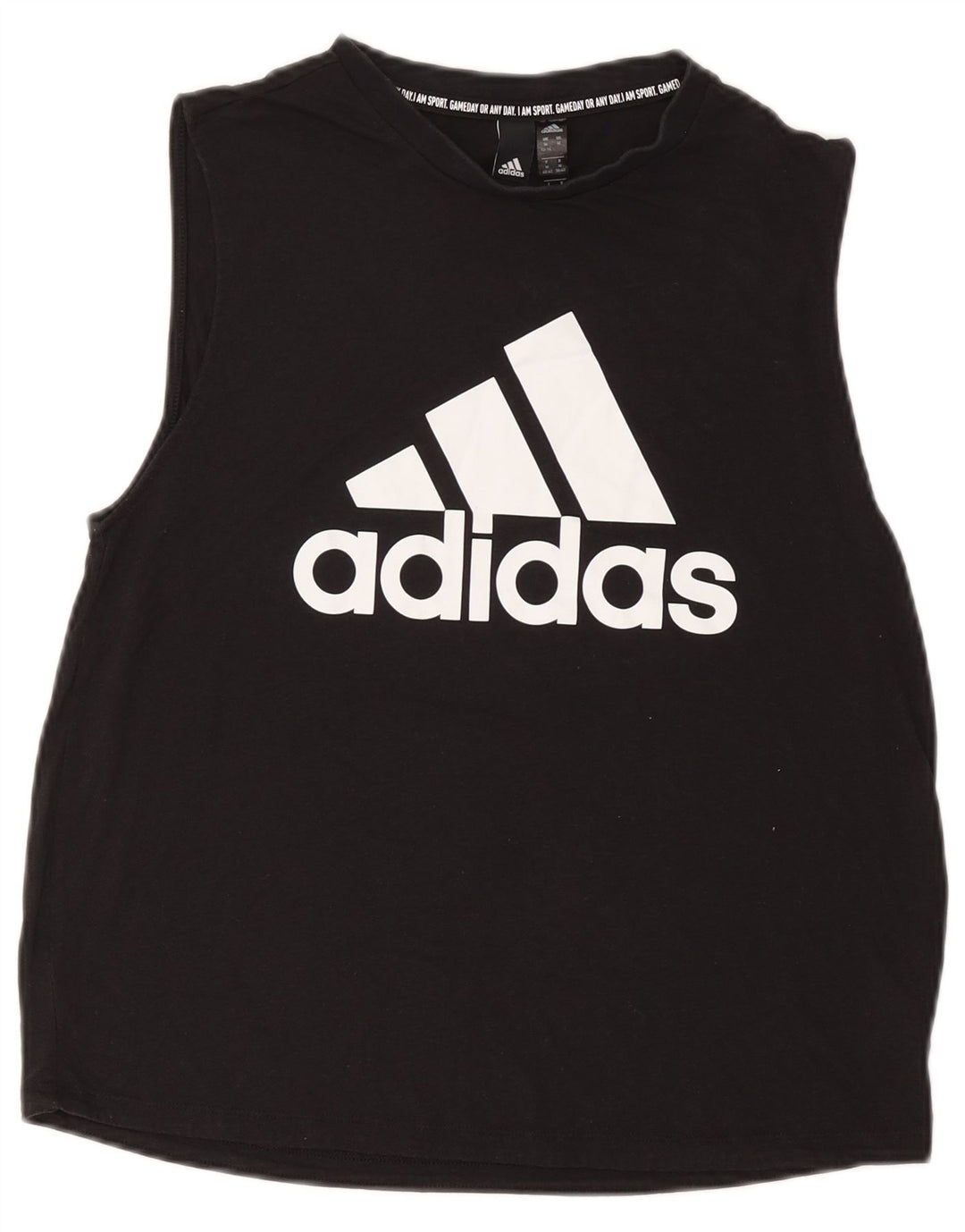 ADIDAS grafisk vest top til kvinder 12/14 medium sort polyester