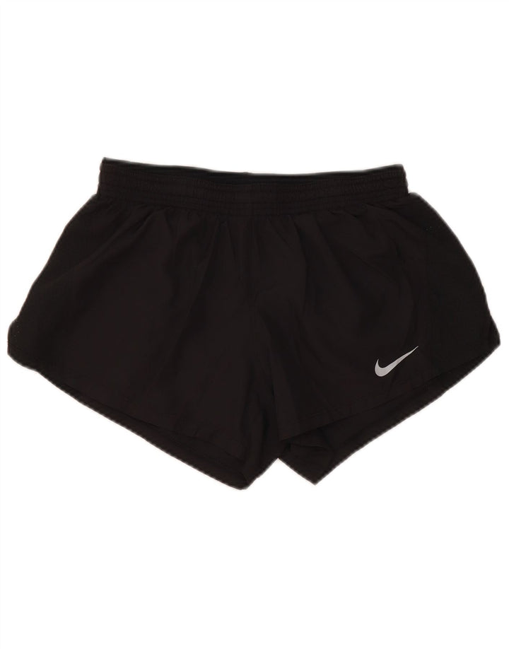 Nike Dame Dri Fit Sport Shorts UK 10 Small Black Polyester