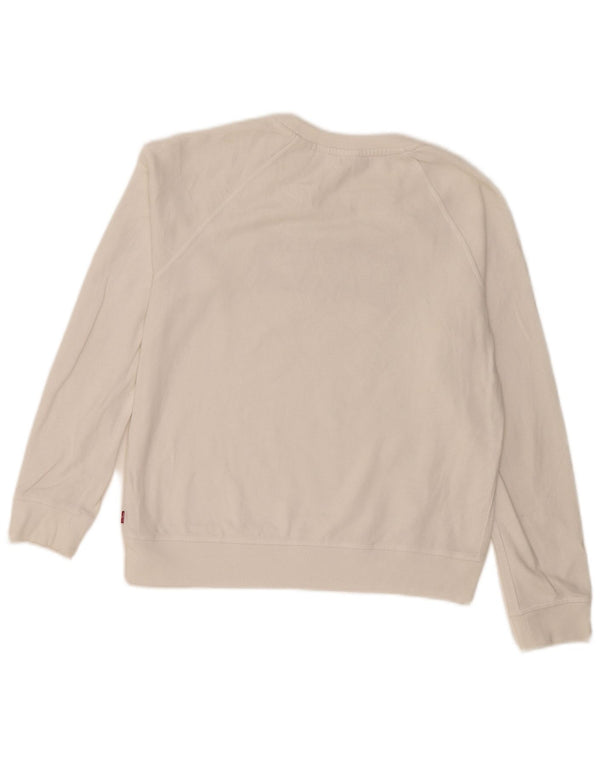 Levi's Womens Grafisk Oversized Sweatshirt Jumper UK 10 Small White
