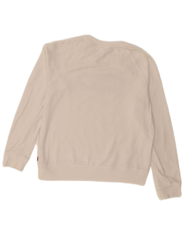 Levi's Womens Grafisk Oversized Sweatshirt Jumper UK 10 Small White