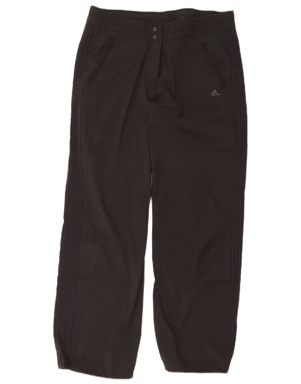 Adidas Womens Climalite Straight Trousers UK 14 Large W32 L30 Black Sports