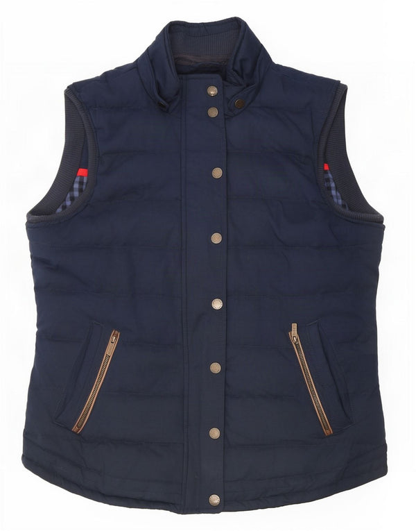 Fat Face Womens Polstret Gilet UK 14 Large Navy Blue Polyester