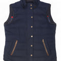 Fat Face Womens Polstret Gilet UK 14 Large Navy Blue Polyester