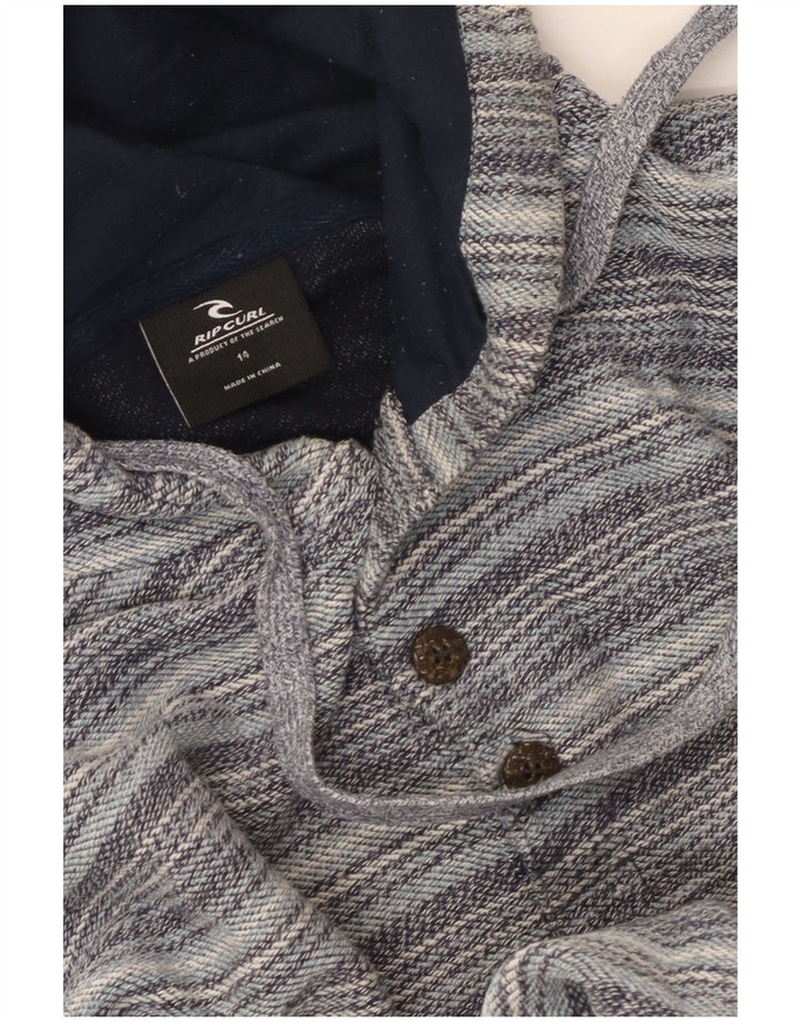 Rip Curl Dame Jumper Sweater UK 14 Large Grey Pinstripe