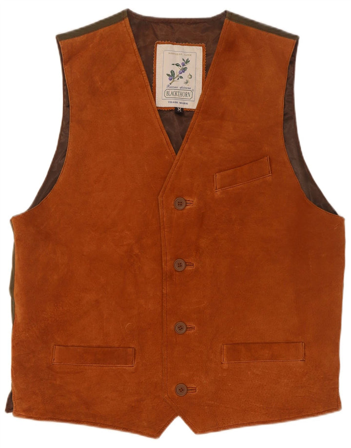 Blackthorn Herre ruskindsvest medium brunt læder