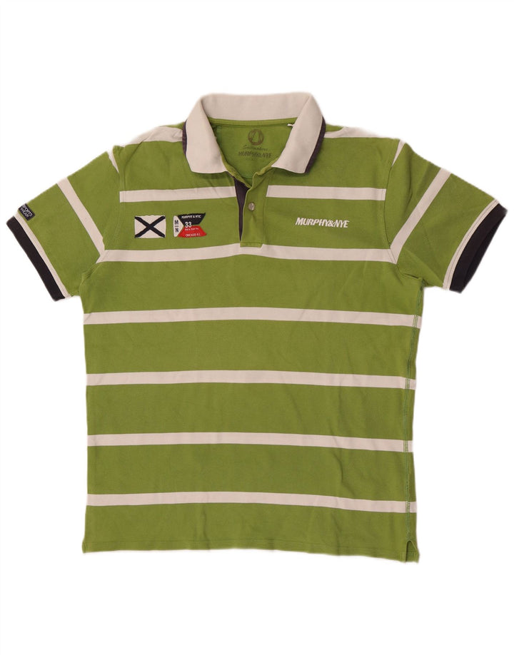 Murphy & Nye Rugby Polo Shirt til mænd Stor grøn stribet