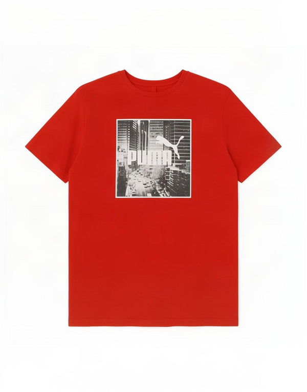 Puma drenge grafisk t-shirt top 15-16 år rød bomuld