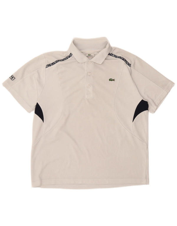 Lacoste Herre grafisk poloskjorte str. 5 Large White Colourblock