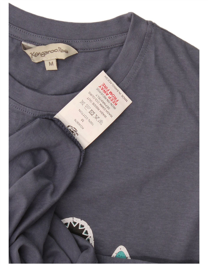 Kangaroo Poo Herre grafisk T-shirt Top Medium Marineblå Bomuld