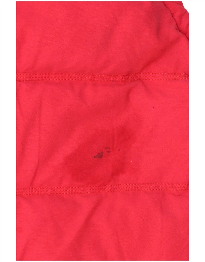 SUPERDRY Dame hætte polstret Gilet UK 16 Large Pink Bomuld