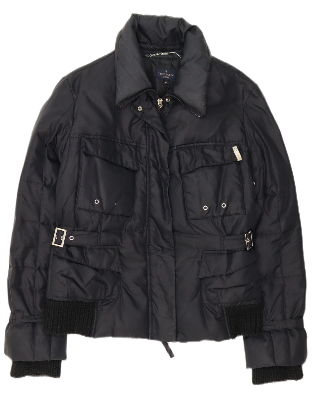 Trussardi Polstret Damejakke IT 42 Medium Sort Polyamid
