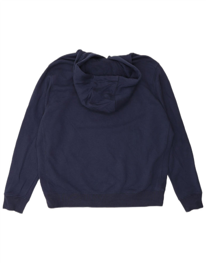 NIKE Mens Hoodie Jumper Large Navy Blue Cotton