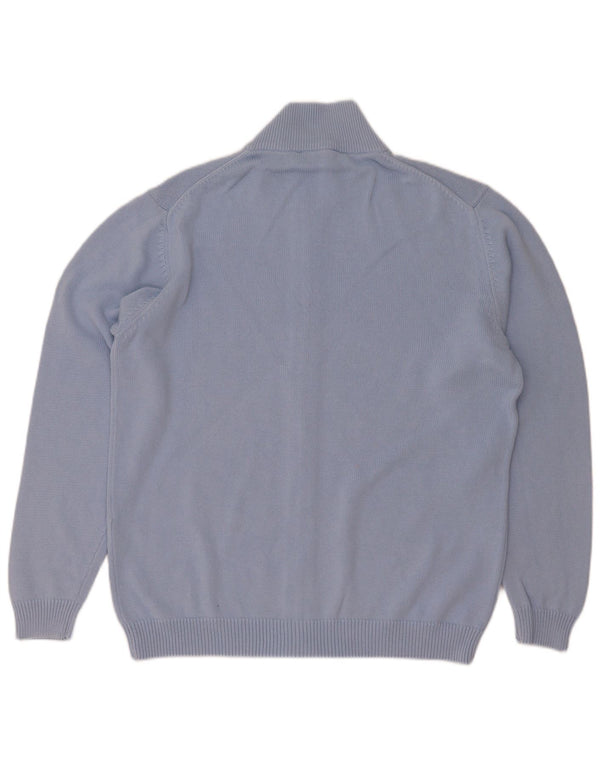 Conte of Florence Mens Cardigan Sweater Large Blue Cotton