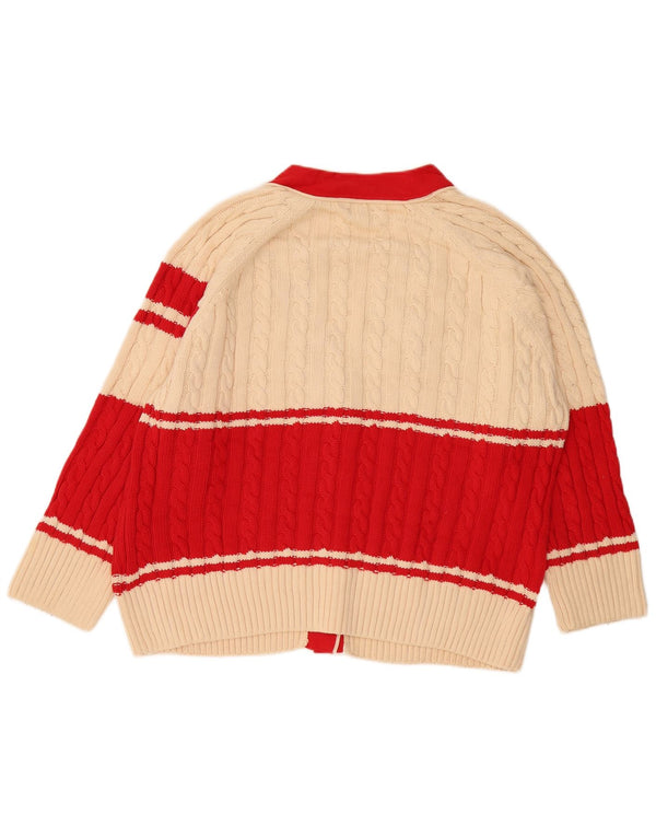 Gant grafisk cardigan sweater til kvinder UK 14 Medium Beige Colourblock