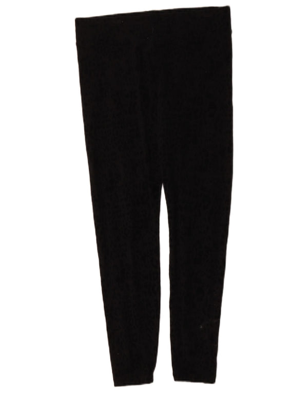 Marks & Spencer Womens Leggings UK 10 Small Black Animal Print Bomuld