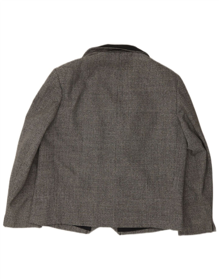 Erle ZF Dame Dobbeltradet Blazer Jacket UK 16 Large Grey Houndstooth