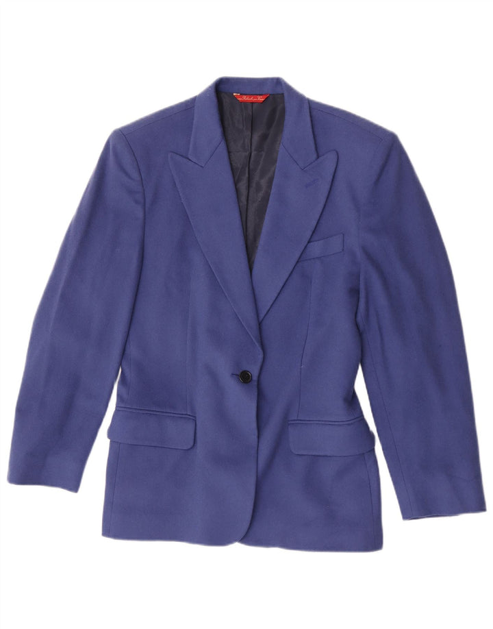 Massimo Rebecchi Dame 1 Knap Blazer Jakke IT 40 Medium Blå Uld