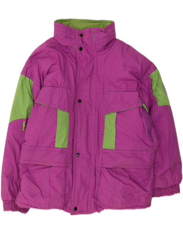 Brugi Skijakke med hætte til mænd UK 40 Large Purple Colourblock Polyester