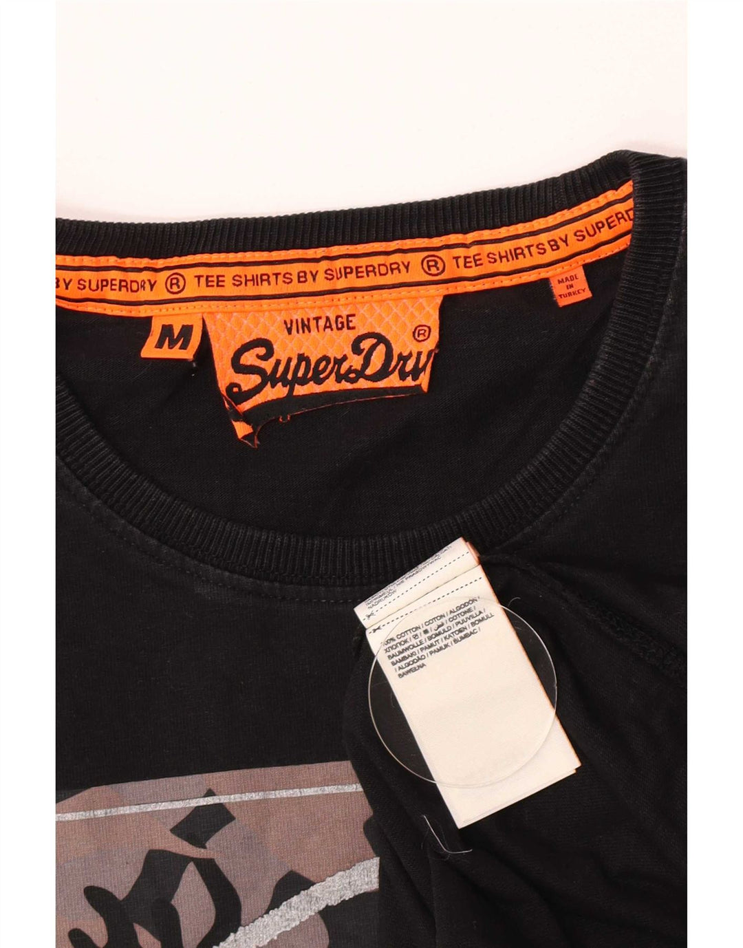 Superdry Herre grafisk T-shirt Top Medium Sort Bomuld
