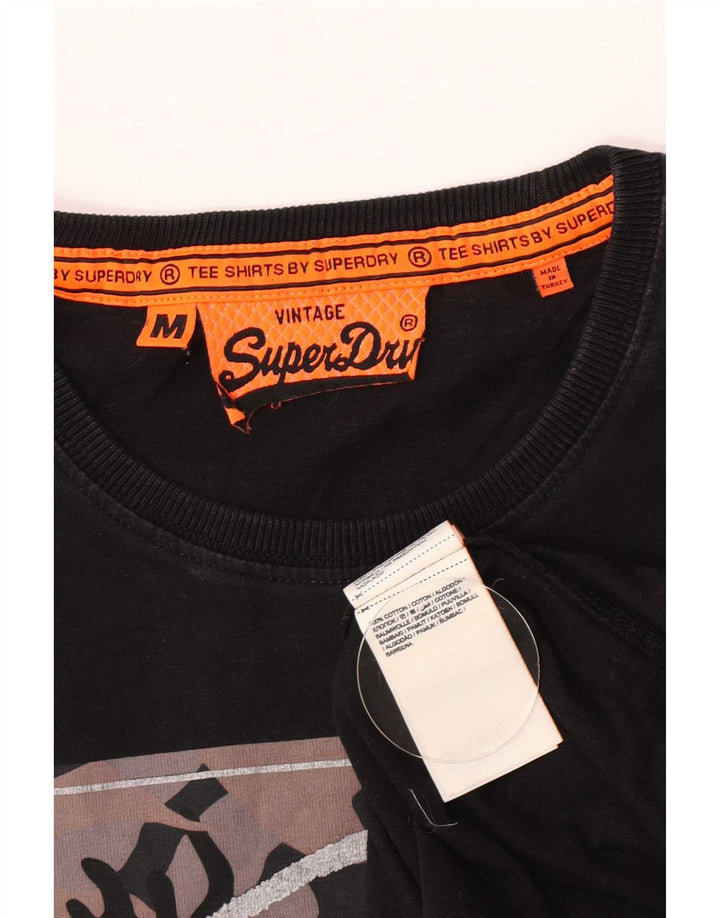 Superdry Herre grafisk T-shirt Top Medium Sort Bomuld