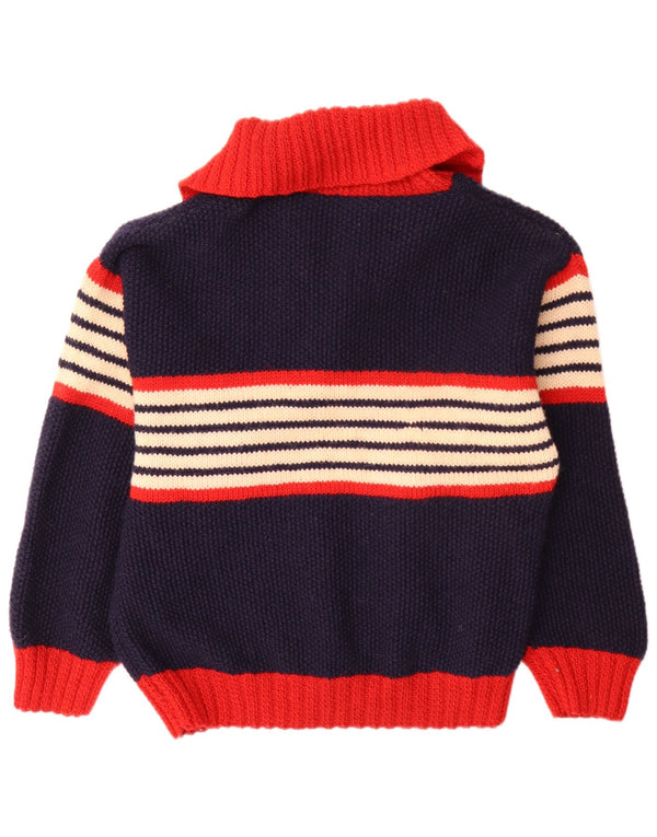 Vintage dame cardigan sweater UK 14 Stor marineblå stribet