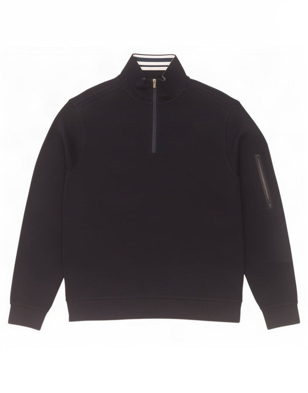 Marks & Spencer Sweatshirt med lynlås til mænd, stor marineblå bomuld