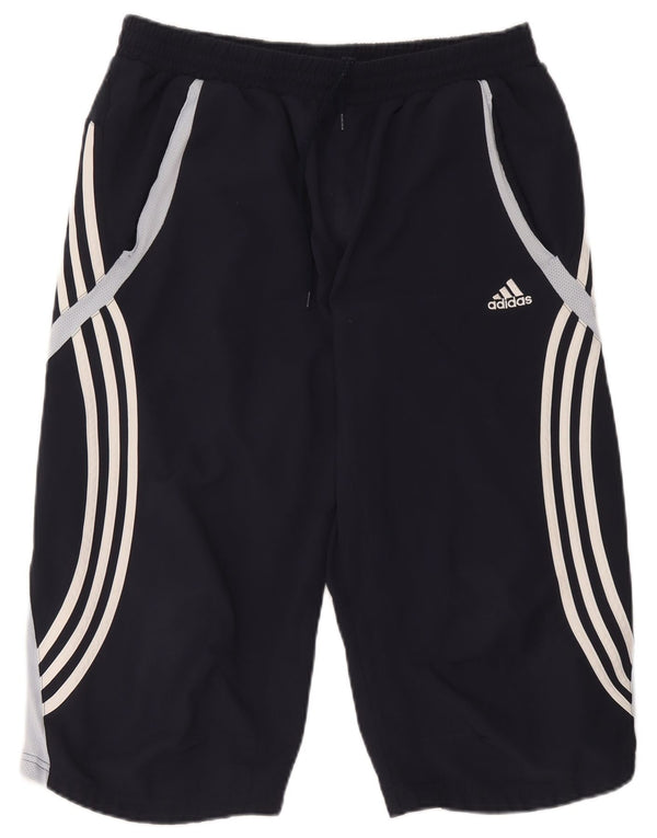 Adidas Herre Bermuda Sport Shorts Large Navy Blue Colourblock Polyester