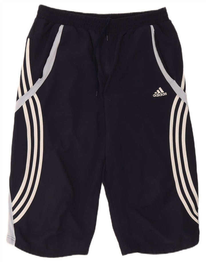 Adidas Herre Bermuda Sport Shorts Large Navy Blue Colourblock Polyester