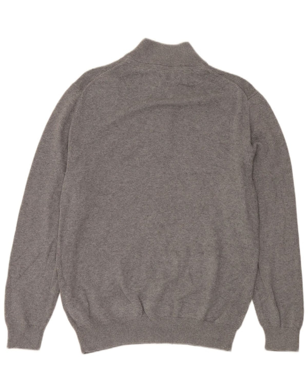 Crew tøj Herre lynlås-hals sweater stor grå flækket bomuld