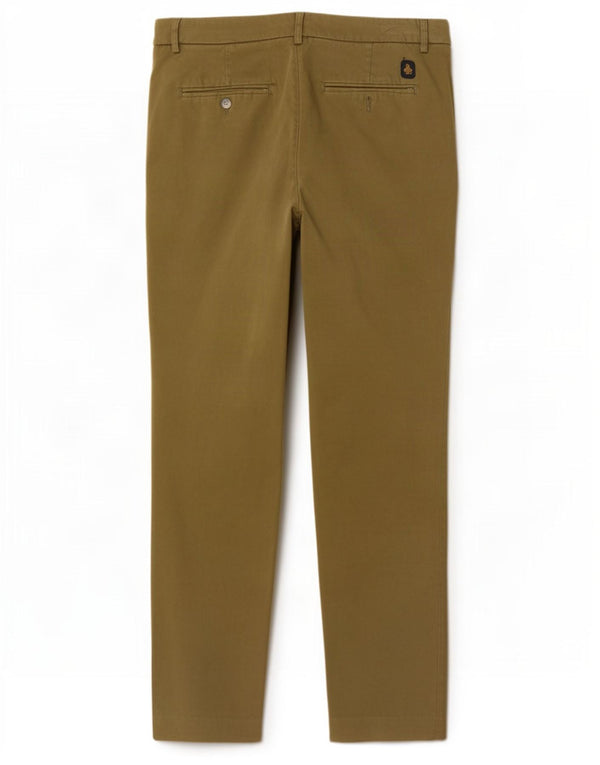 Refrigiwear Womens Slim Fit Chino Trousers IT 46 Large W32 L27 Khaki Cotton