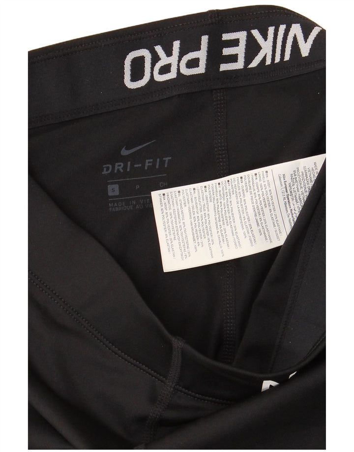 Nike Dame Dri Fit Grafiske Leggings UK 8 Small Black Polyester