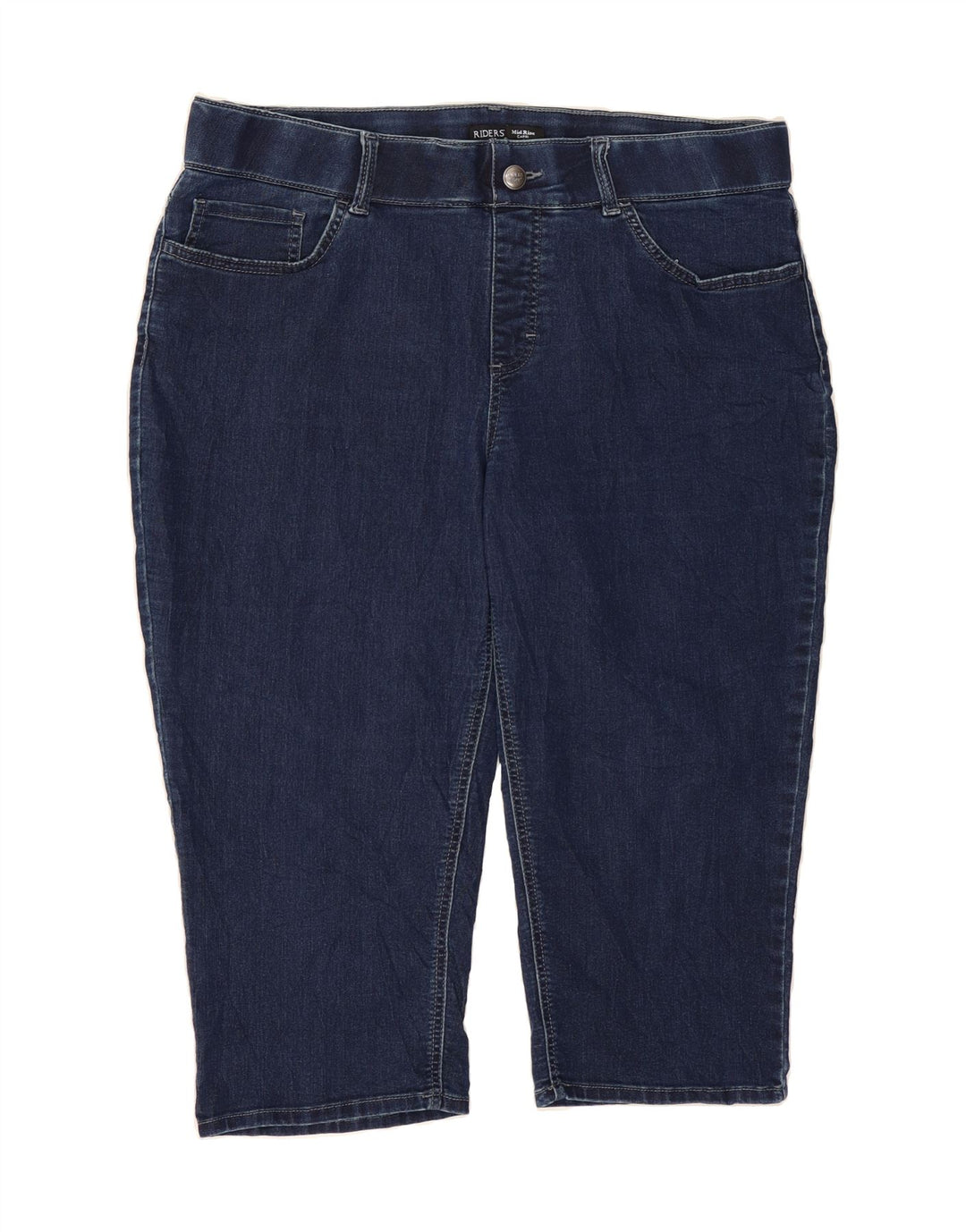 LEE Womens Raiders Mid Rise Capri Jeans W38 L19 Navy Blue Vintage Lee and Second-Hand Lee from Messina Hembry 